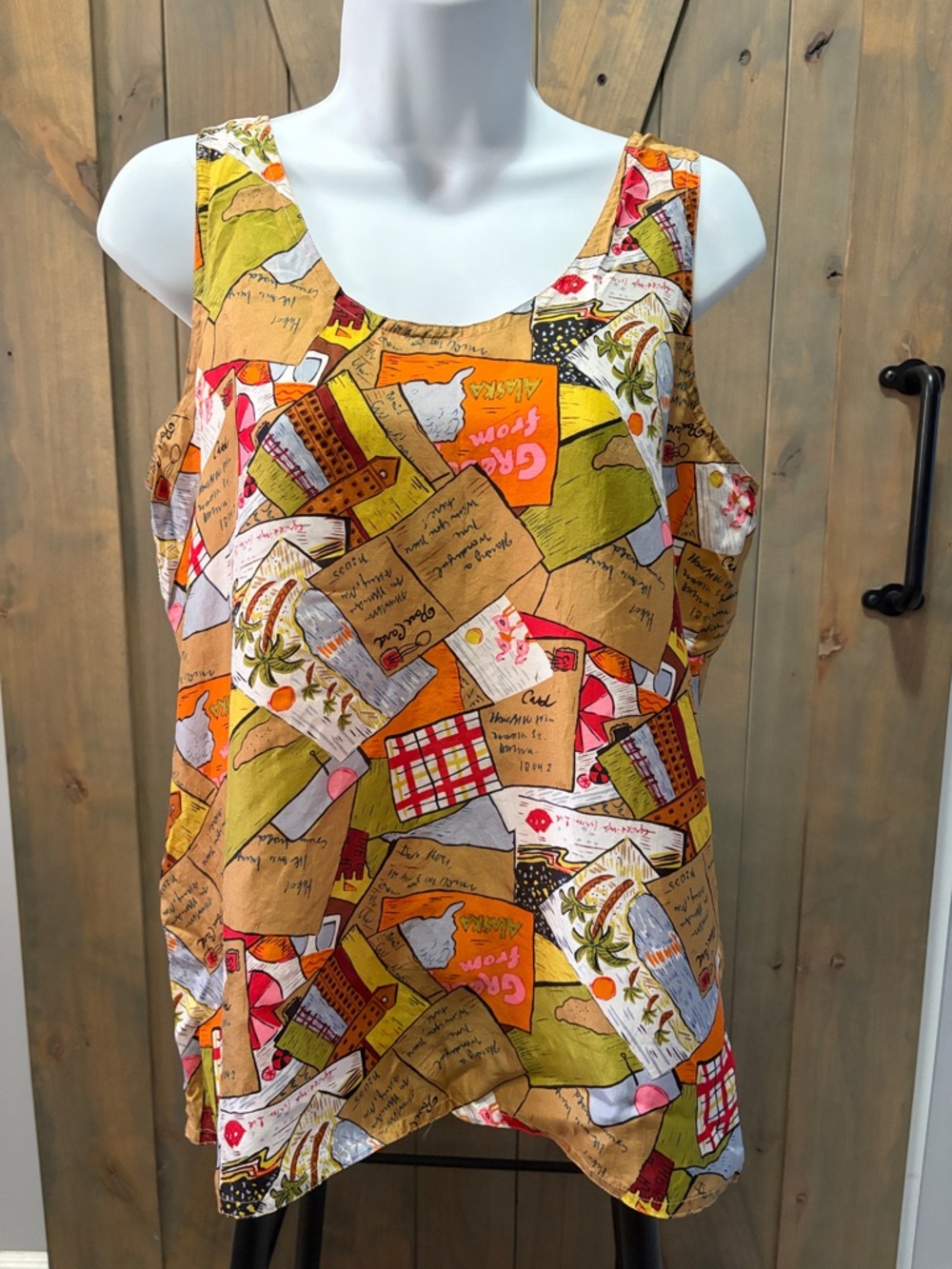 Restless Clothiers 100% Silk Printed Top Size M